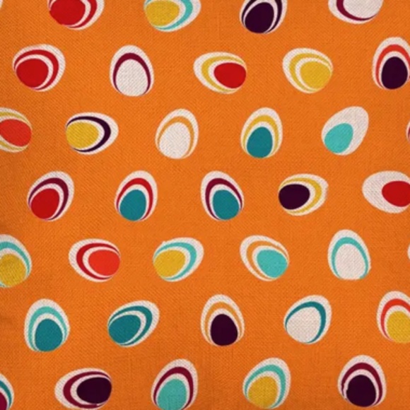 NEW RETRO DECORATED EASTER EGGS LINEN HOME DECOR PILLOW COVER 17.7" X 17.7" - Picture 3 of 3